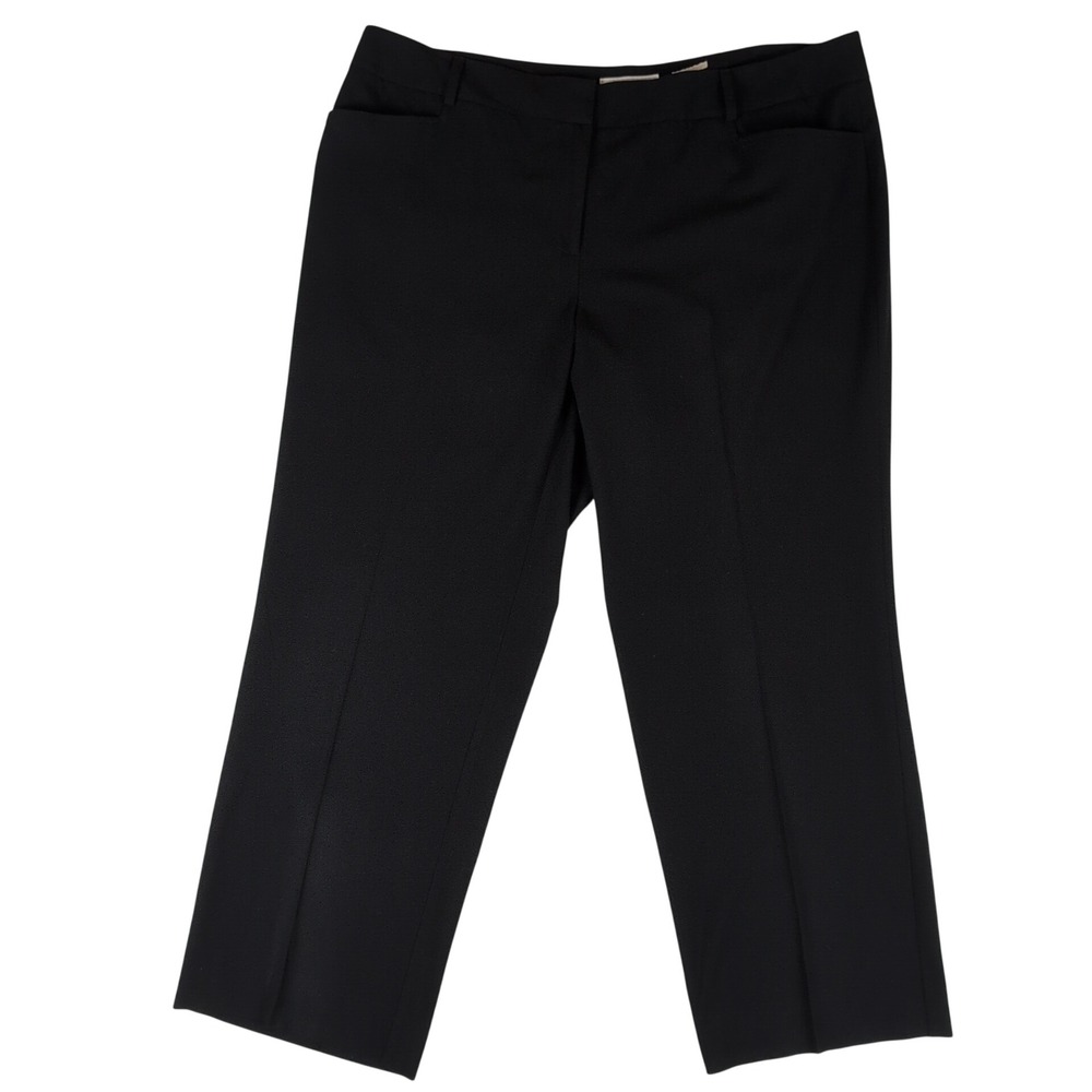 Michael Kors Gramercy Fit Dress Pants Women 18W Regular Black Straight Leg